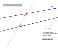GeoGebra preview for Alternate Interior Angles -- When are they congruent?.