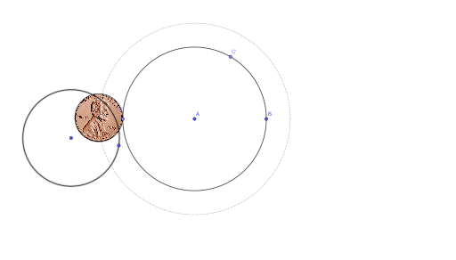 GeoGebra preview for Two coins rotate.