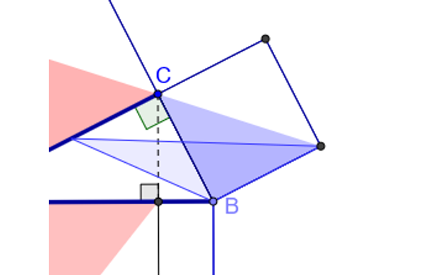 GeoGebra diagram for Euclid's visual proof of the Pythagorean theorem.