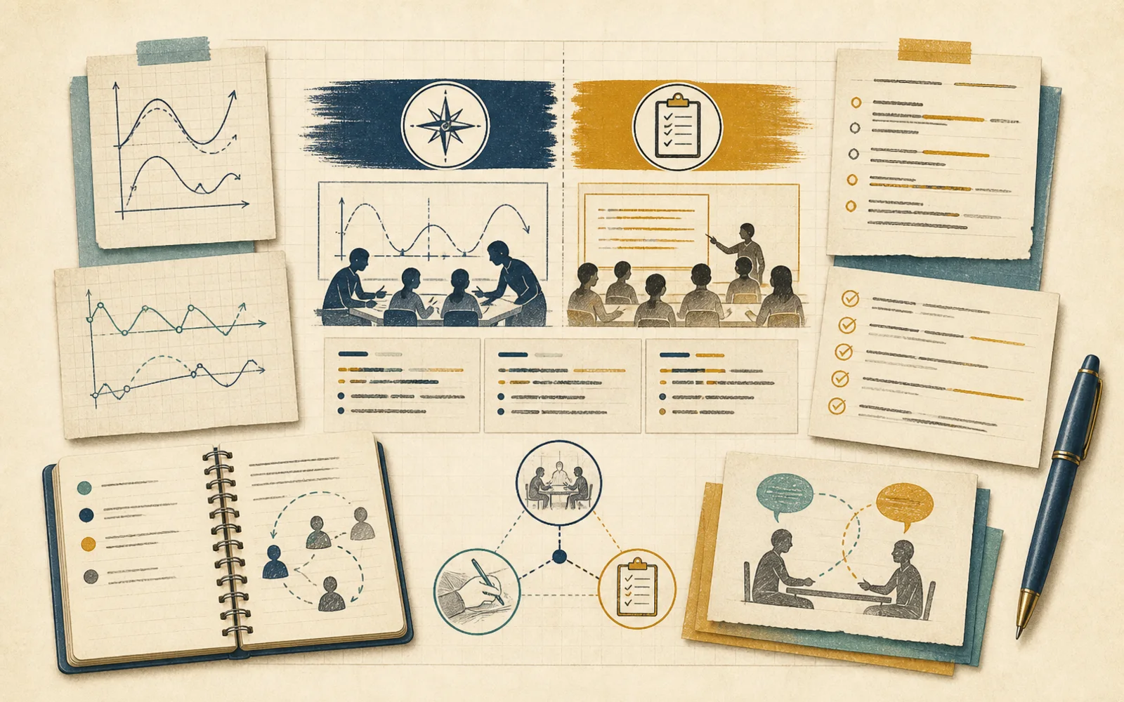 A field-study workspace of student graphs, coded observations, classroom discussion, and triangulated evidence.