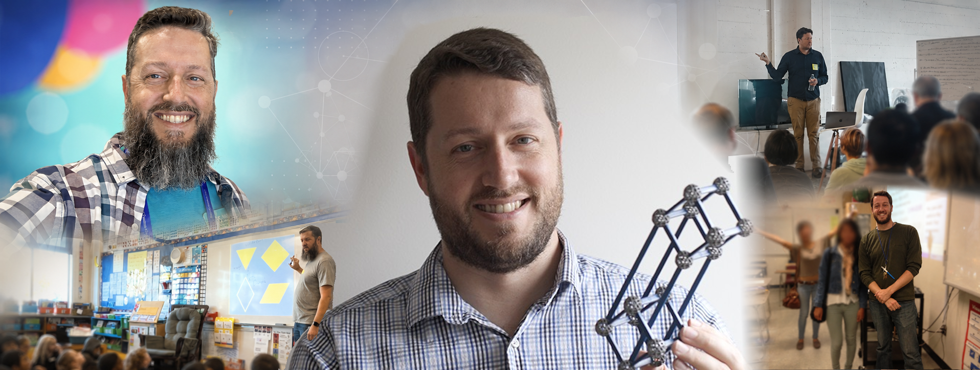 Scott Farrar in classrooms, presentations, and math education work.